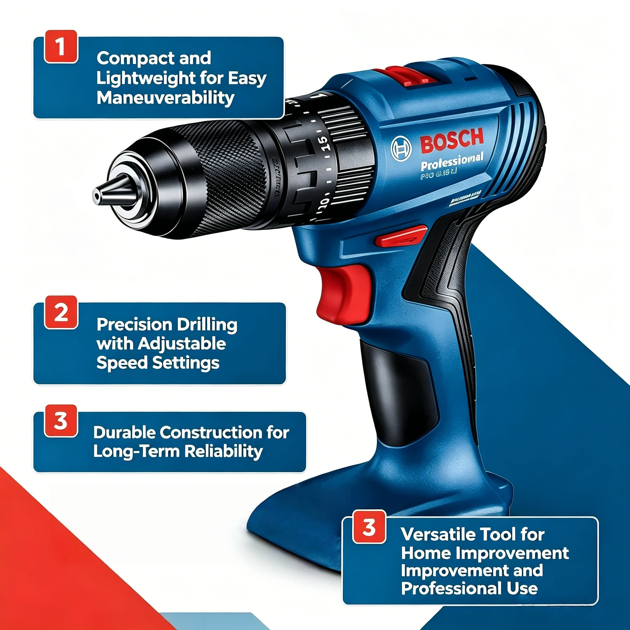 Bosch Drill Gsb 18V - Perceuse à percussion sans fil Bosch