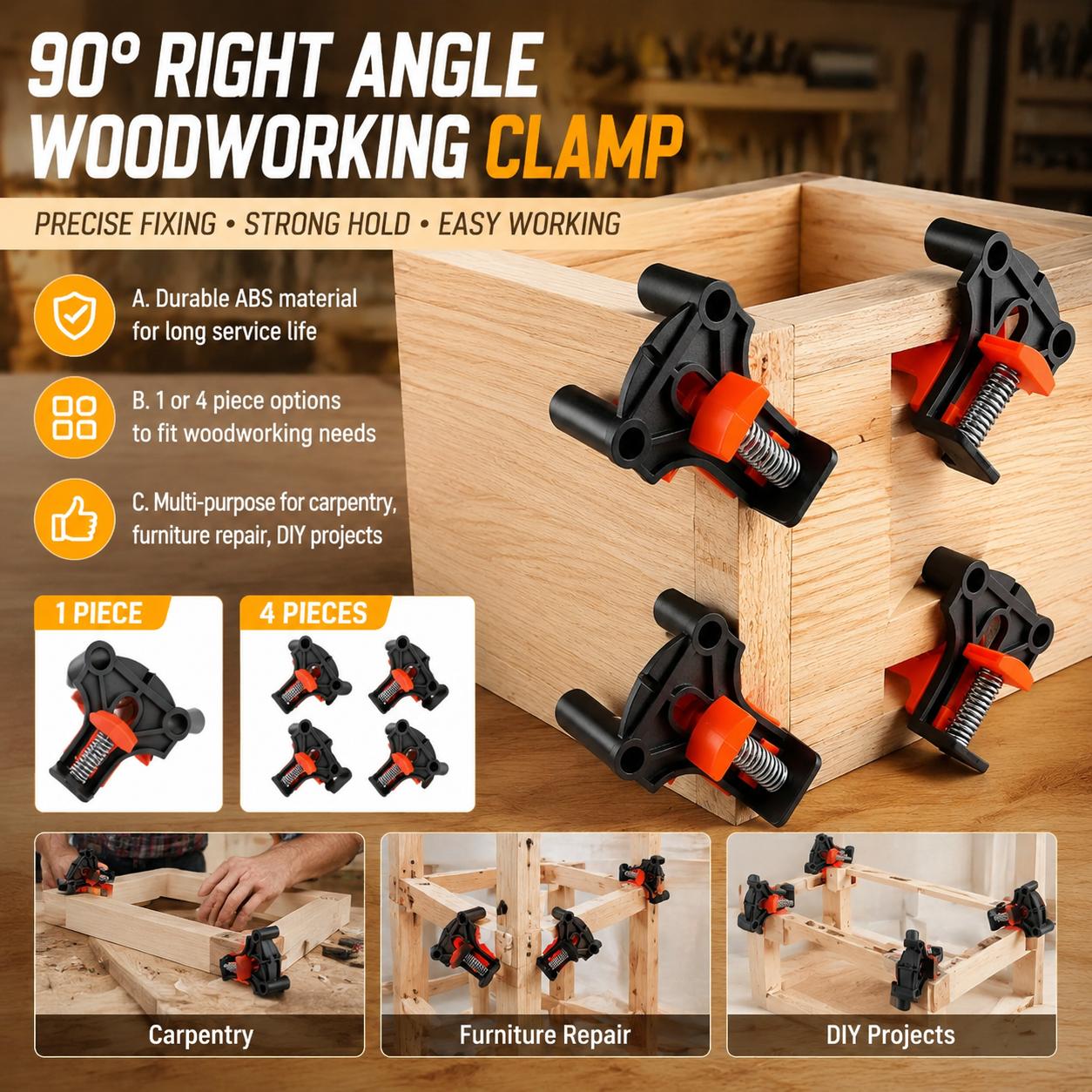 Furniture And Woodworking - Kit de pinces d'angle à 90