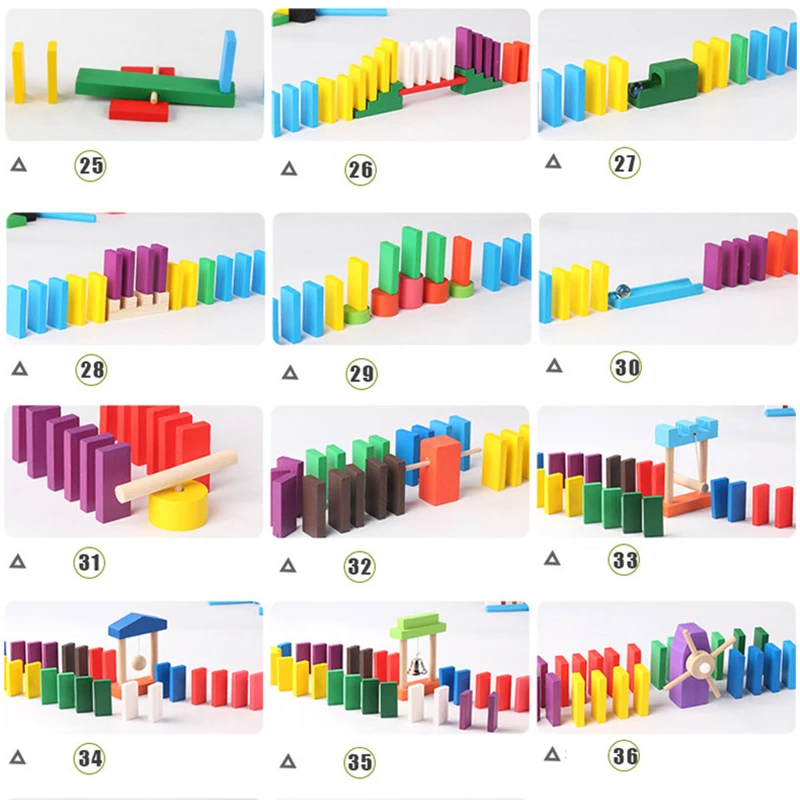Jouet Dom37en Bois Arc-en-ciel - Woodworking Domino avis et prix